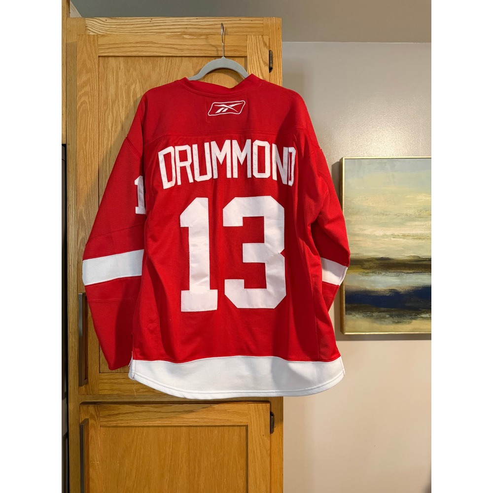 Reebok Detroit Red Wings NHL Jersey Mens Large Red Drummond 13 Captain C Hockey - Picture 2 of 8